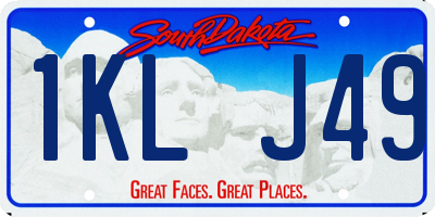 SD license plate 1KLJ49