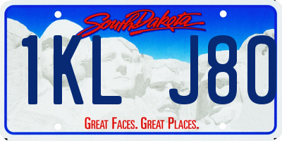 SD license plate 1KLJ80