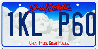 SD license plate 1KLP60