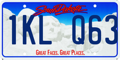SD license plate 1KLQ63