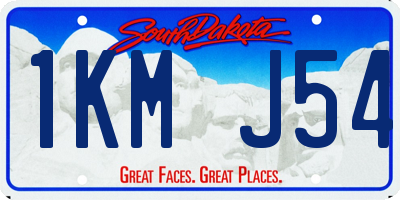 SD license plate 1KMJ54