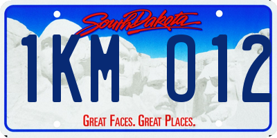 SD license plate 1KMO12