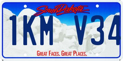 SD license plate 1KMV34