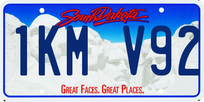 SD license plate 1KMV92