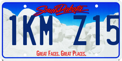 SD license plate 1KMZ15