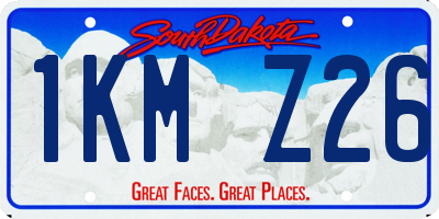SD license plate 1KMZ26