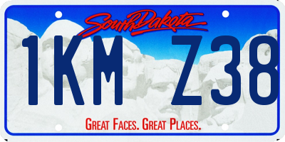 SD license plate 1KMZ38