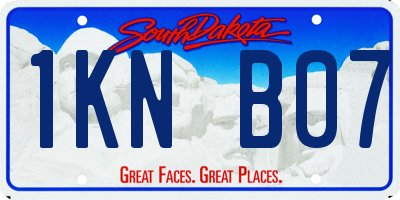SD license plate 1KNB07