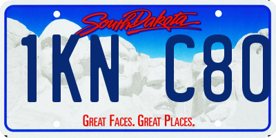 SD license plate 1KNC80