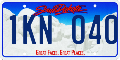 SD license plate 1KNO40