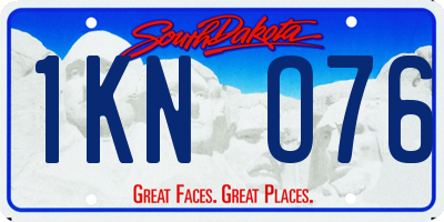 SD license plate 1KNO76
