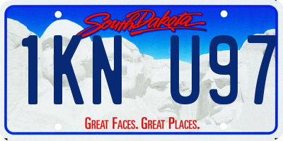 SD license plate 1KNU97