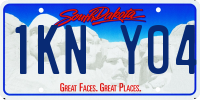 SD license plate 1KNY04