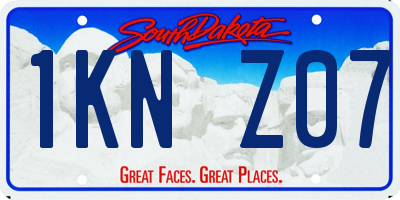 SD license plate 1KNZ07