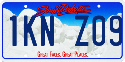 SD license plate 1KNZ09