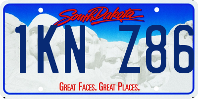 SD license plate 1KNZ86