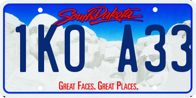 SD license plate 1KOA33