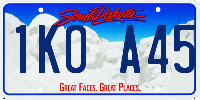 SD license plate 1KOA45