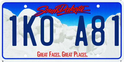 SD license plate 1KOA81