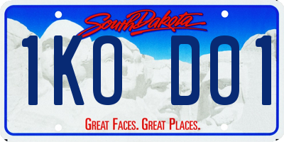 SD license plate 1KOD01