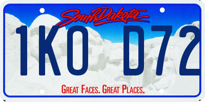 SD license plate 1KOD72