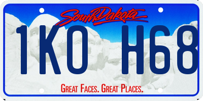 SD license plate 1KOH68
