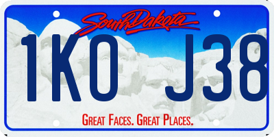 SD license plate 1KOJ38