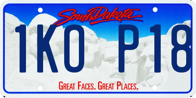 SD license plate 1KOP18