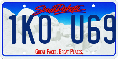 SD license plate 1KOU69