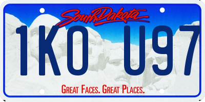 SD license plate 1KOU97