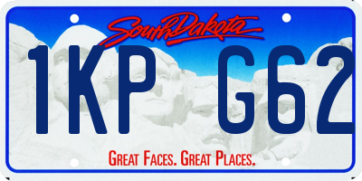 SD license plate 1KPG62