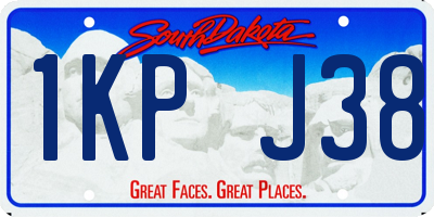 SD license plate 1KPJ38