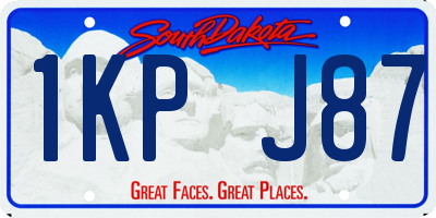 SD license plate 1KPJ87