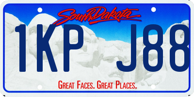 SD license plate 1KPJ88