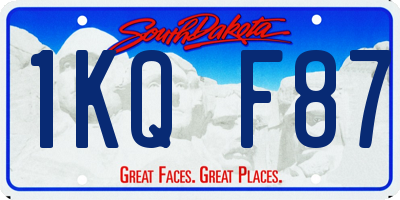 SD license plate 1KQF87