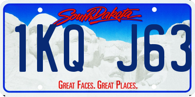 SD license plate 1KQJ63