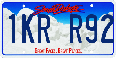 SD license plate 1KRR92