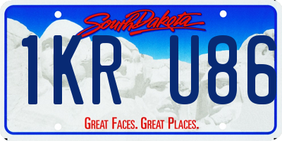 SD license plate 1KRU86
