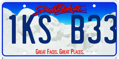 SD license plate 1KSB33