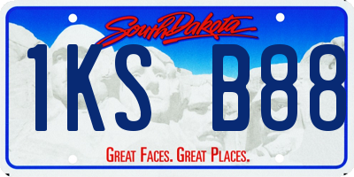 SD license plate 1KSB88