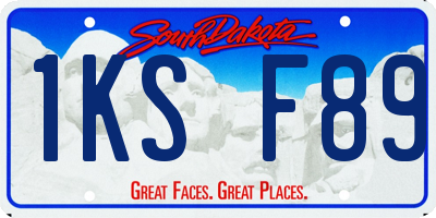 SD license plate 1KSF89
