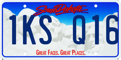 SD license plate 1KSQ16