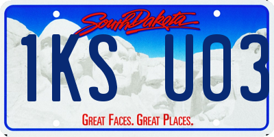 SD license plate 1KSU03