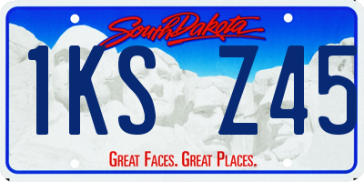 SD license plate 1KSZ45