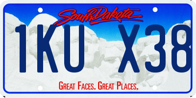 SD license plate 1KUX38
