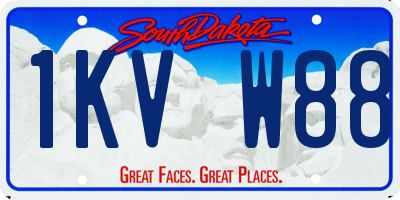 SD license plate 1KVW88