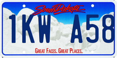 SD license plate 1KWA58