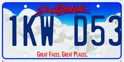 SD license plate 1KWD53