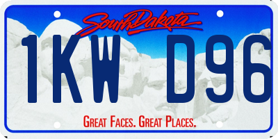 SD license plate 1KWD96