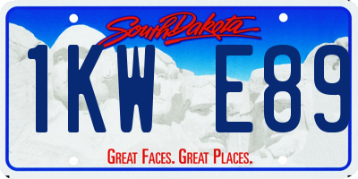 SD license plate 1KWE89